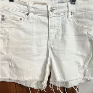 White Distressed Women Shorts